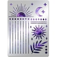 thumbnail image 1 of Star Sun and Moon Pattern Stencil Rays Lines Teardrop Pattern Cutting Stencil Reusable Stainless Steel Stencil for Painting Albums Scrapbooking 7.5x5.5inch, 1 of 7