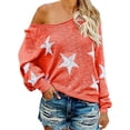 thumbnail image 1 of Star Sweater Women Vintage Long Sleeve Knit Sweater Yk2 Star Pattern Crew Neck Casual Pullover Top(A), 1 of 3
