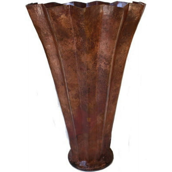 Star Tall Hammered Copper Vase