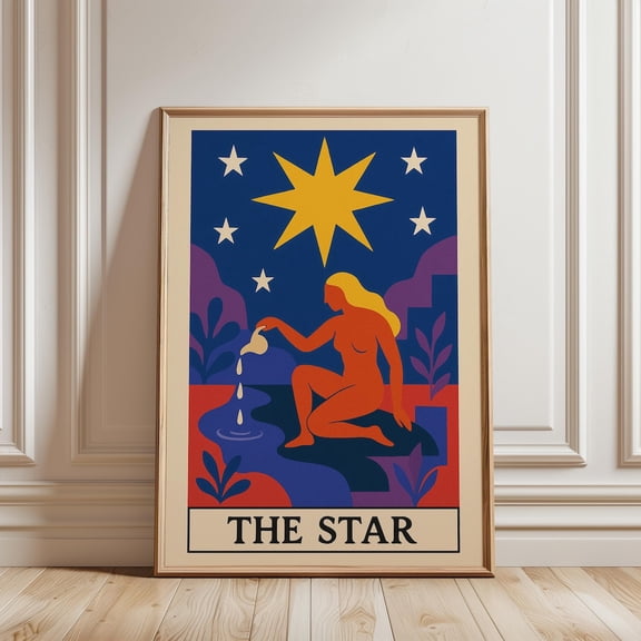 Star Tarot Colorful Mystical Card Decor Poster