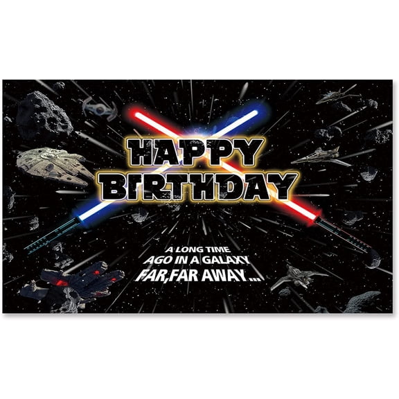 Star Themed Backdrop for Baby Boys Kids Birthday Party Universe Wars Background Galaxy Photography Party Decorations Cake Table Banner Photo Booth Props Supplies Favor 5x3ft