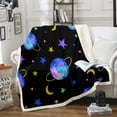 thumbnail image 1 of YST Star Throw Blanket Planet Blankets for Boys Girls Purple Gradient Fleece Blanket Outer Space Universe Themed Fuzzy Blanket Kids Galaxy Starry Sky Decor Sherpa Blanket 30“x40", 1 of 6