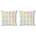 thumbnail image 1 of Ambesonne Abstract Throw Pillow Cover 2 Pack, Star Rainbow Stripes, 16", Yellow Blue, 1 of 6