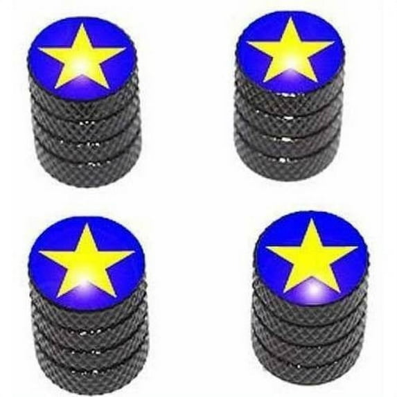 Star Tire Rim Wheel Aluminum Valve Stem Caps, Multiple Colors