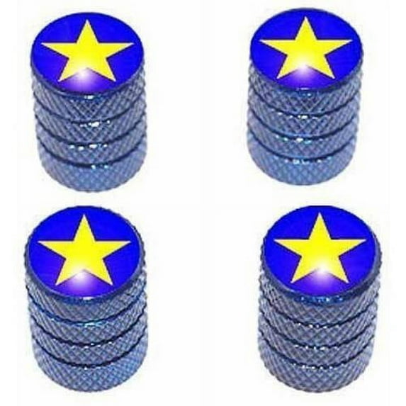 Star Tire Rim Wheel Aluminum Valve Stem Caps, Multiple Colors