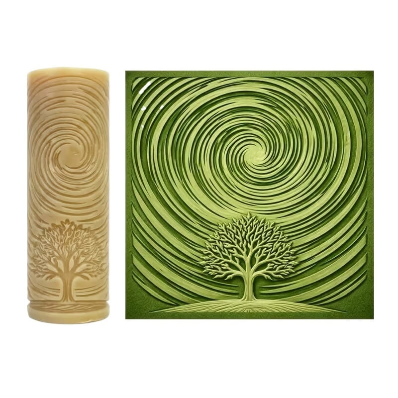 Star Track Tree Texture Roller | Handmade plastic clay mold tool with 3D branch and bark texture, suitable for polymer clay, ceramics, and resin crafts