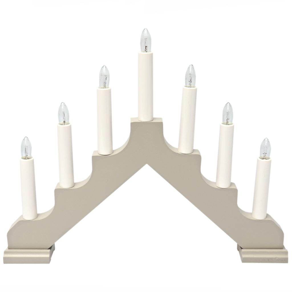Ada 14.75" Gray Wooden 7-Light Electric Christmas Candelabra