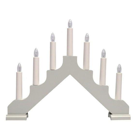 Star Trading 03912 - 14.75" x 11.5" 7 Light Electric Wooden Grey Ada Swedish Candelabra / Candlestick