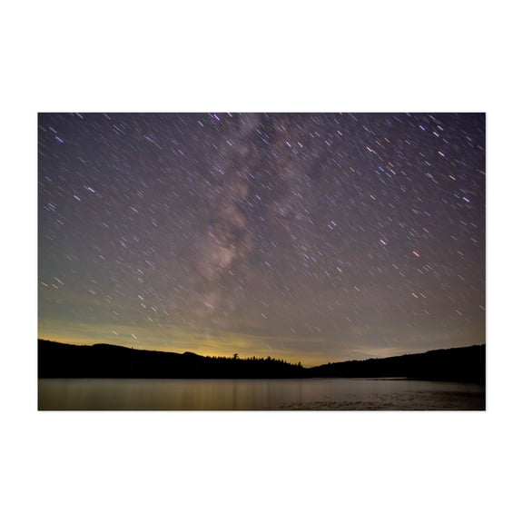 Star Trails Over North-South Lake - Haines Falls New York Photography Night Sky Stars Milky Way Space Astronomy Lake Nature Unframed Wall Art Print 4 x 6 inches