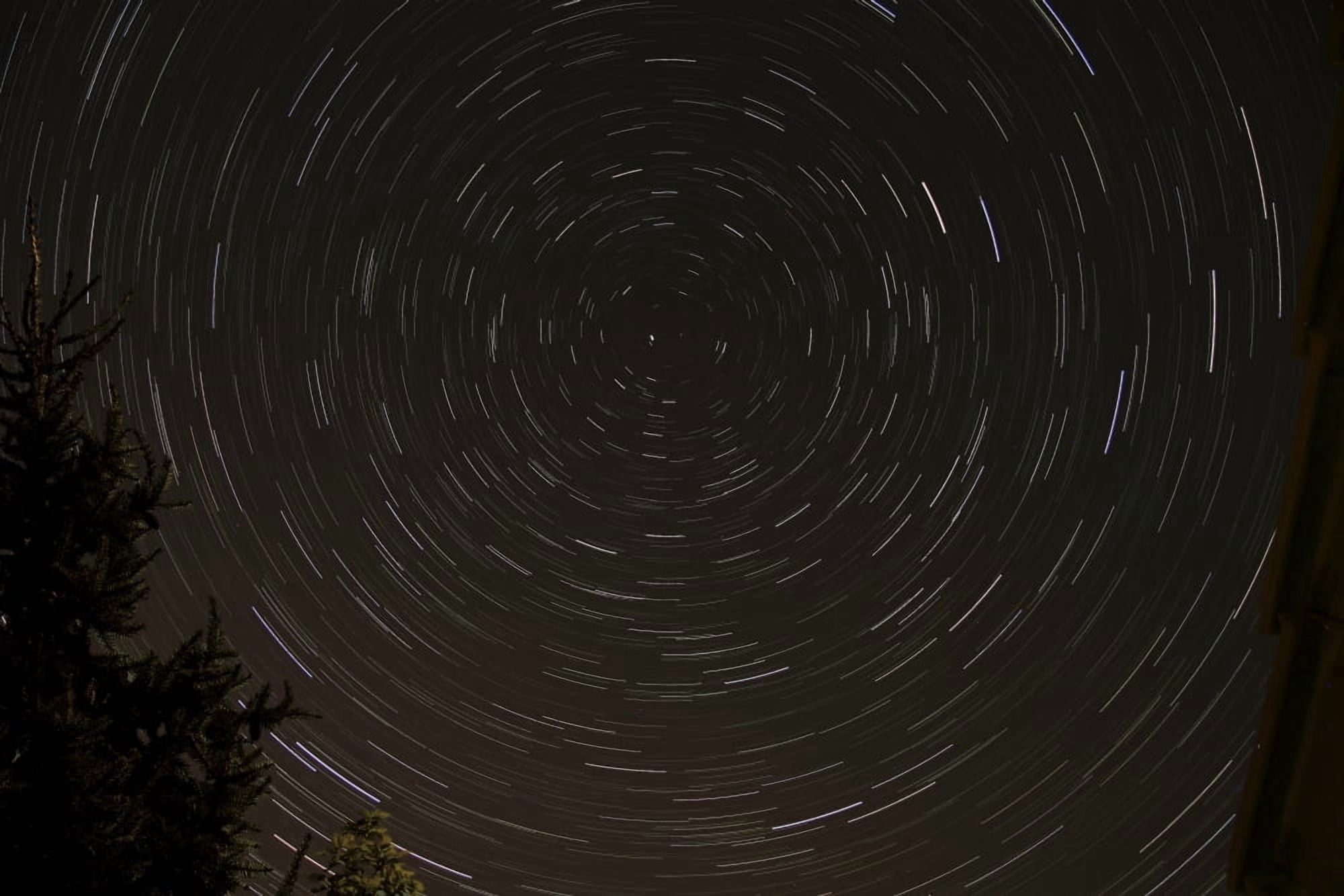 Star Trails around Polaris in the constellation Ursa Minor Canvas Art - Rolf GeissingerStocktrek Images (17 x 12)