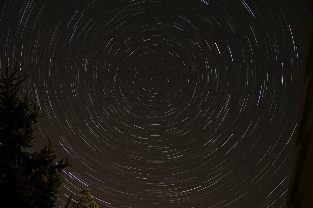 Star Trails around Polaris in the constellation Ursa Minor Canvas Art - Rolf GeissingerStocktrek Images (34 x 23)