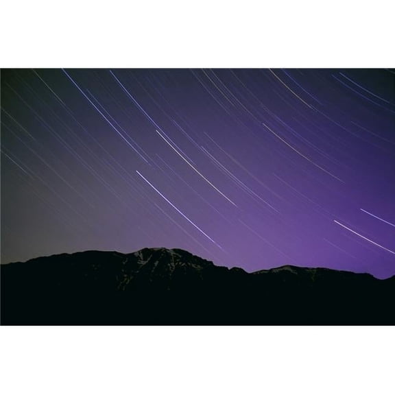 Star Trails in Nights Sky Poster Print - 17 x 11 in.