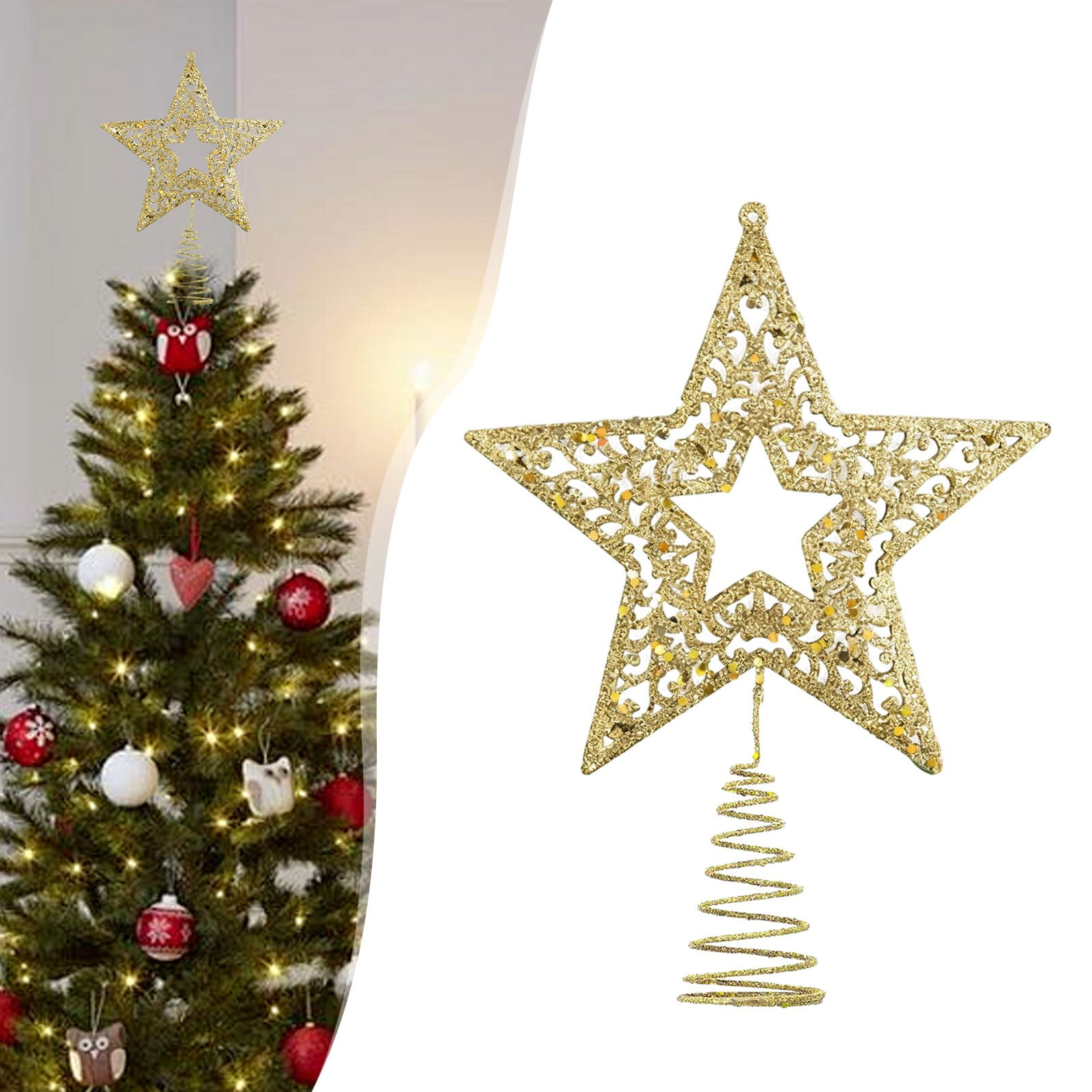 Star Tree Topper,Gold Christmas Tree Topper,Christmas Tree Star Topper ...