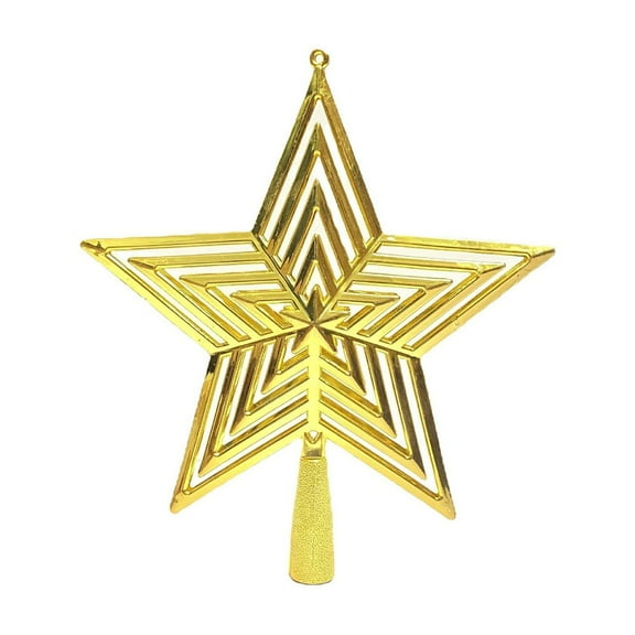 Star Tree Topper, Hollow Christmas Tee Topper Decorations, 3D Xmas Star Waterproof Shatterproof, Tree Topper Ornament Decor for Holiday Party Indoor Outdoor Use, Yellow