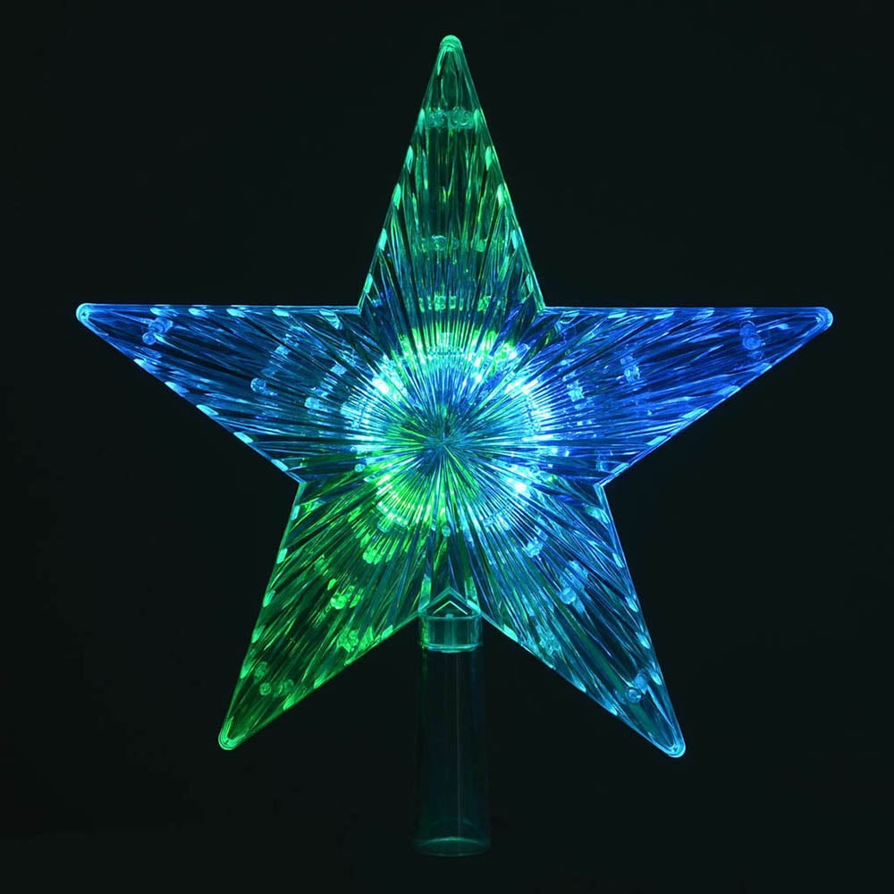 Star Tree Topper Lighted Star Topper Christmas Treetop Holiday Decoration(M)