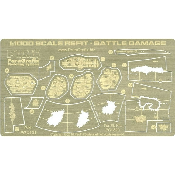 Star Trek - 1:1000 Scale Refit Enterprise - Photoetched Battle Damage - PGX131