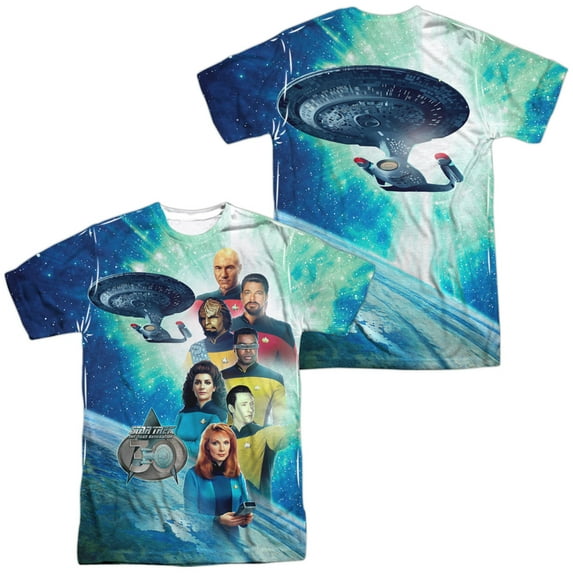 Star Trek 30 Crew Unisex Adult Sublimated Costume T Shirt (Front/Back), Medium Multicolor