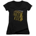 thumbnail image 1 of Star Trek 3D Logo Junior Women's V-Neck T-Shirt Black, 1 of 1