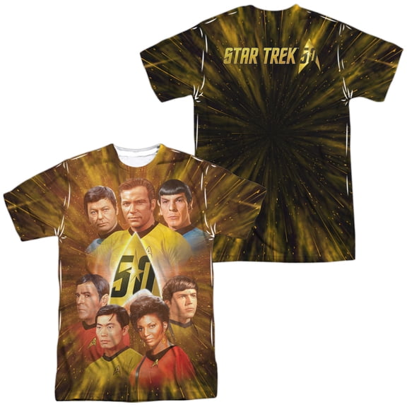 Star Trek - 50Th Anniversary Crew (Front/Back Print) - Short Sleeve Shirt - Medium