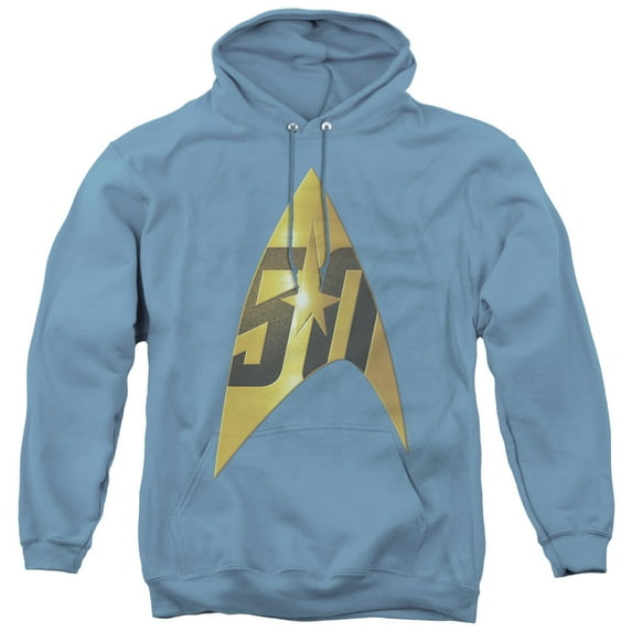 Star Trek 50Th Anniversary Delta Adult Pullover Hoodie Sweatshirt Carolina Blue