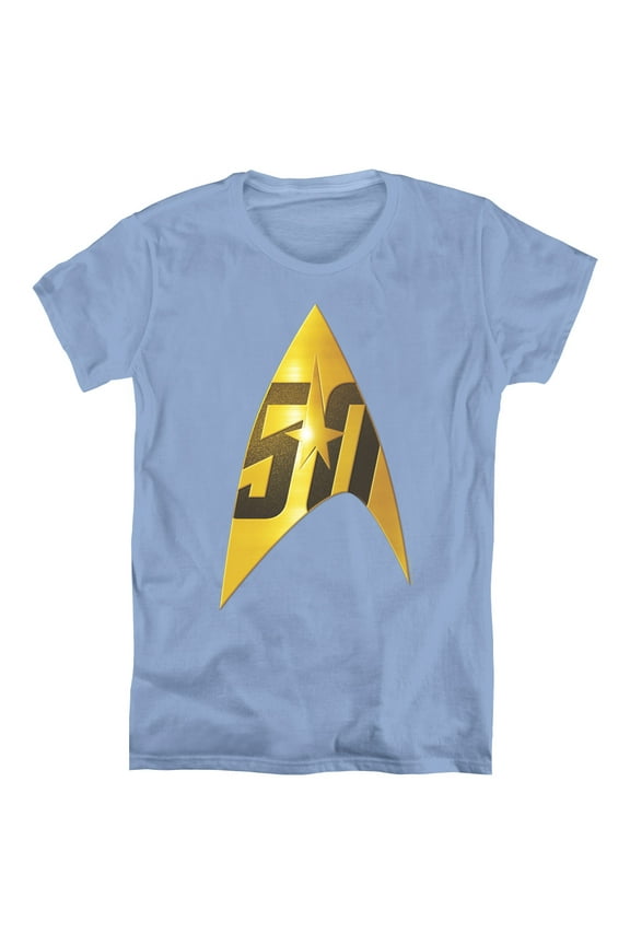 Star Trek 50Th Anniversary Delta Women's T-Shirt Carolina Blue
