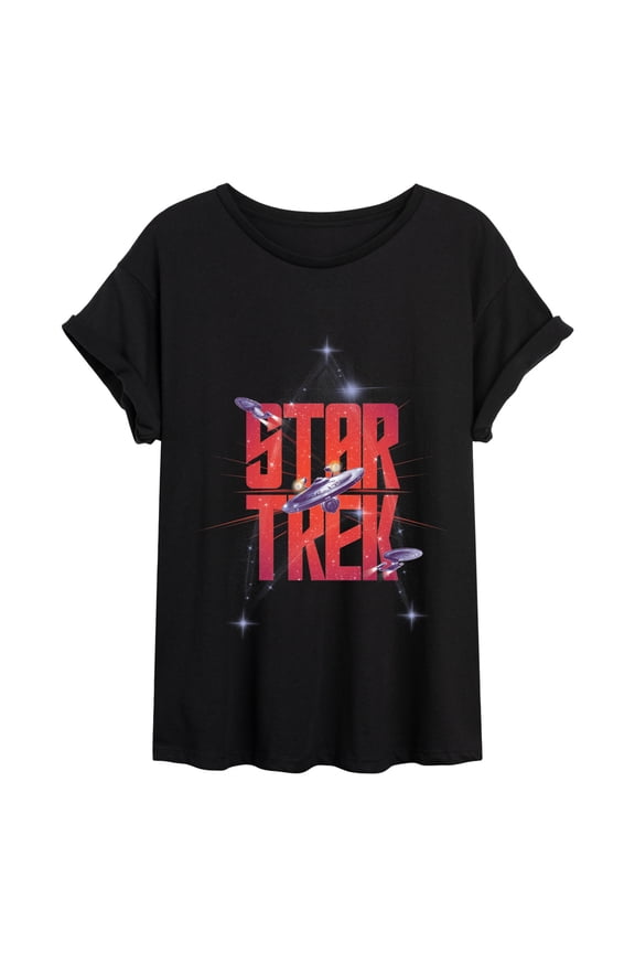 - 60th Anniversary Logo - Juniors Oversized Graphic T-Shirt