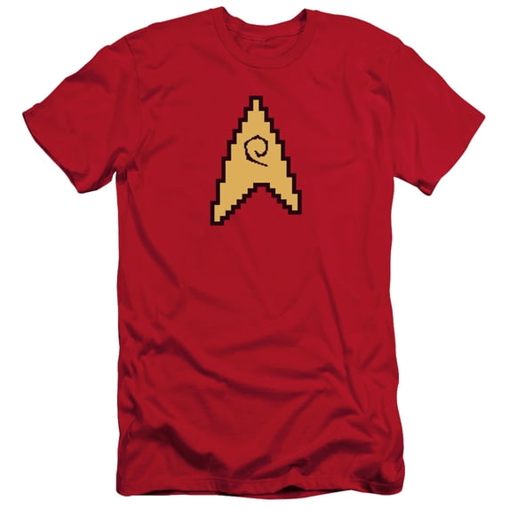 Star Trek 8 Bit Engineering Adult 30/1 T-Shirt Red