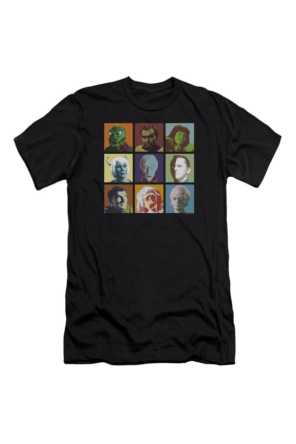 Star Trek Alien Squares Premium Canvas Adult Slim Fit 30/1 T-Shirt Black