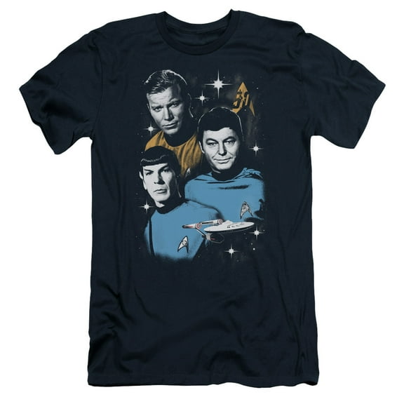 Star Trek All Star Crew Adult 30/1 T-Shirt Navy