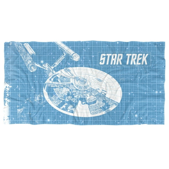 Star Trek Beach Towel, 30"x60", Enterprise Blueprint Beach Towel