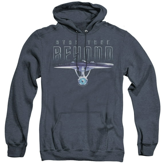 Star Trek Beyond Enterprise Beyond Adult Heather Hoodie Sweatshirt Navy