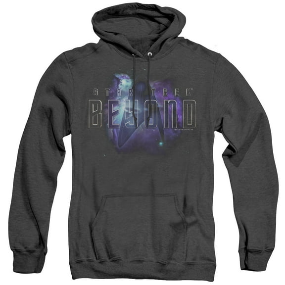 Star Trek Beyond Galaxy Beyond Adult Heather Hoodie Sweatshirt Black