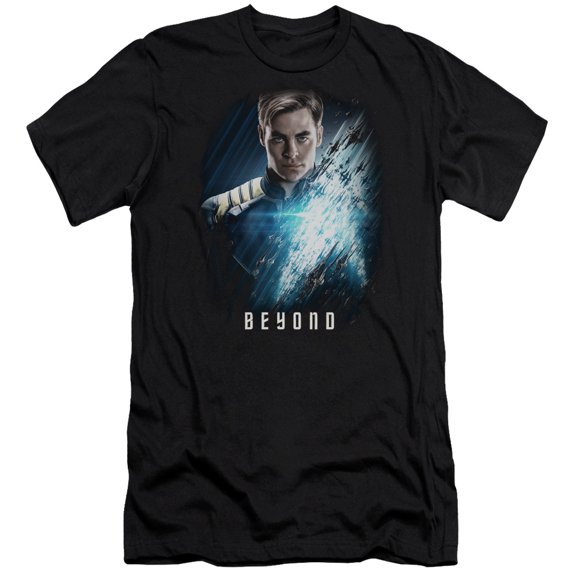 Star Trek Beyond Kirk Poster Adult 30/1 T-Shirt Black