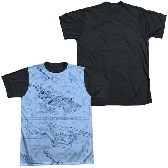 Star Trek Blue Print Unisex Adult Halloween Costume Sublimated T Shirt