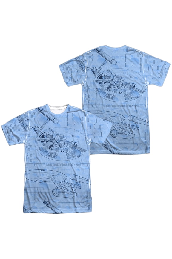 Blue Print Unisex Adult Sublimated Costume T Shirt (Front/Back), Large