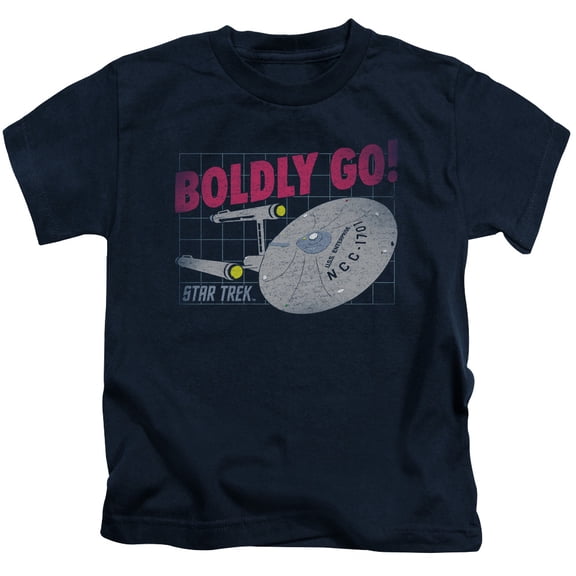 Star Trek Boldly Go Youth 18/1 T-Shirt Navy