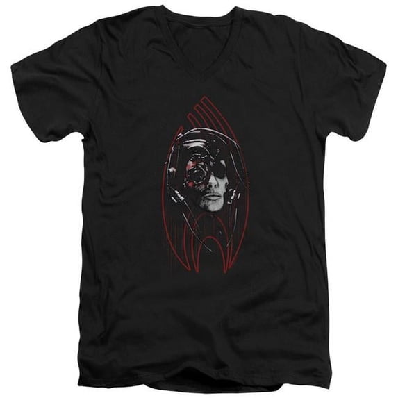 Star Trek & Borg Construct Adult Slim Fit Cotton 30-1 V-Neck T-Shirt, Black - Large