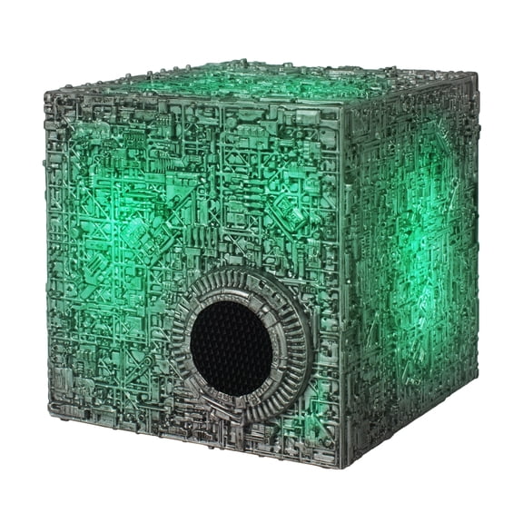 Star Trek Borg Cube Bluetooth Speaker with Green Illumination, Sound Effects & Borg Quotes
