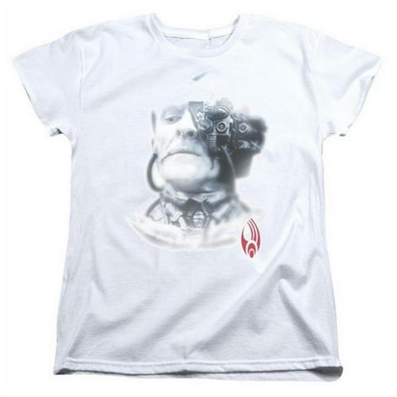 Star Trek-Borg Head - Short Sleeve Womens Tee - White- Large