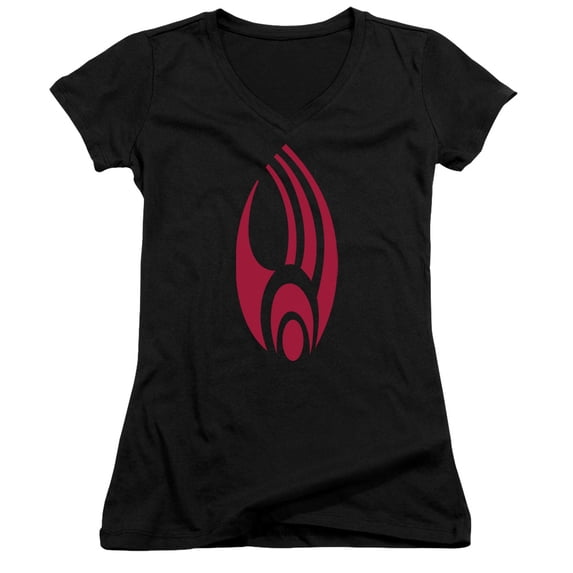 Star Trek Borg Logo Junior Women's V-Neck T-Shirt Black