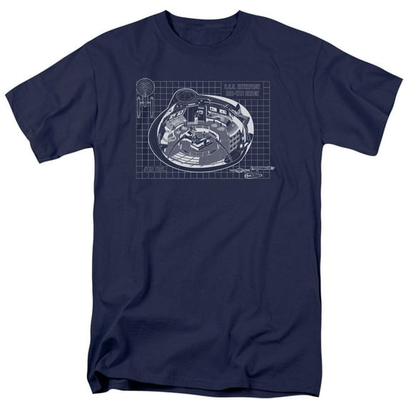 Star Trek Bridge Prints Adult 18/1 T-Shirt Navy