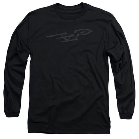 Star Trek-Bushwork Enterprise - Long Sleeve Adult 18-1 Tee - Black- Large