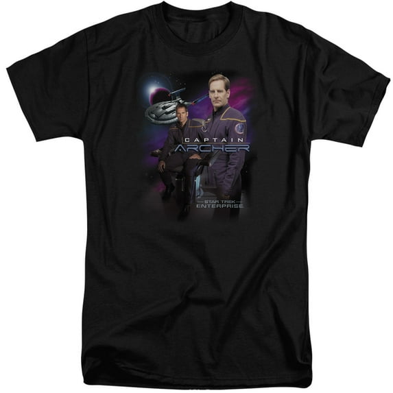 Star Trek Captain Archer Adult Tall T-Shirt Black