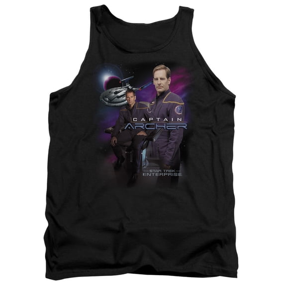 Star Trek Captain Archer Adult Tank Top Black