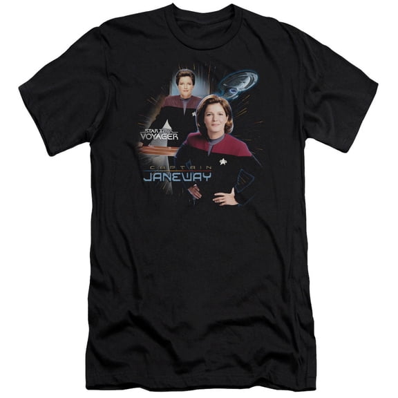 Star Trek Captain Janeway Adult 30/1 T-Shirt Black