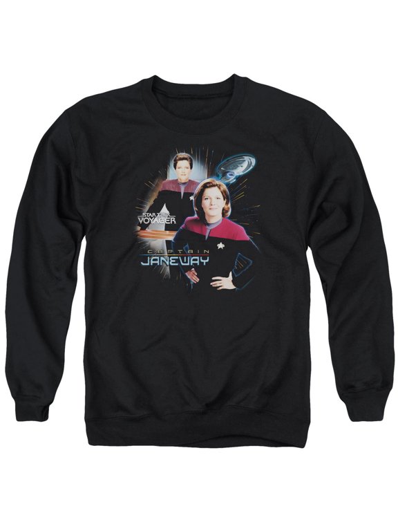 Star Trek Captain Janeway Adult Crewneck Sweatshirt Black