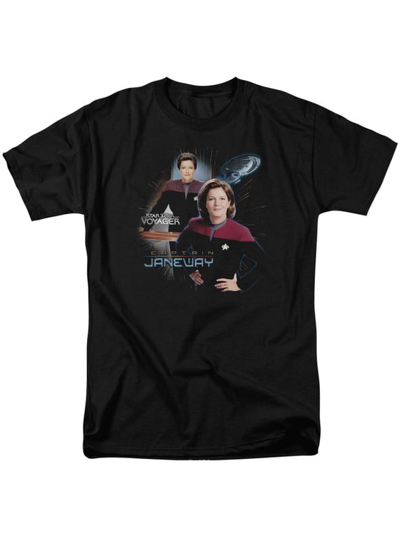 Star Trek - Captain Janeway - Adult Unisex Short Sleeve T-Shirt - Black