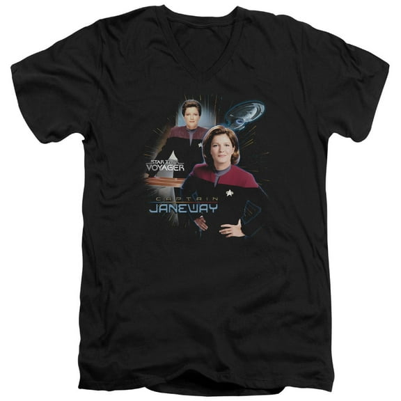 Star Trek - Captain Janeway - Slim Fit V Neck Shirt - Small