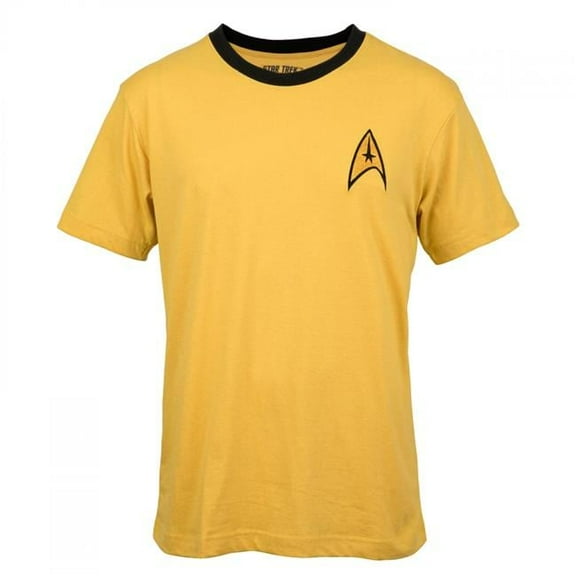 Star Trek Captain Kirk Badge T-Shirt-Medium