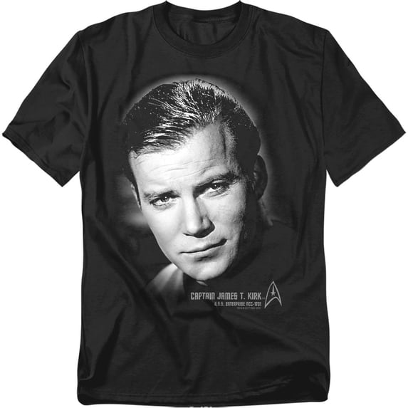 Star Trek Men's Captain Kirk Portrait T-shirt Medium Black